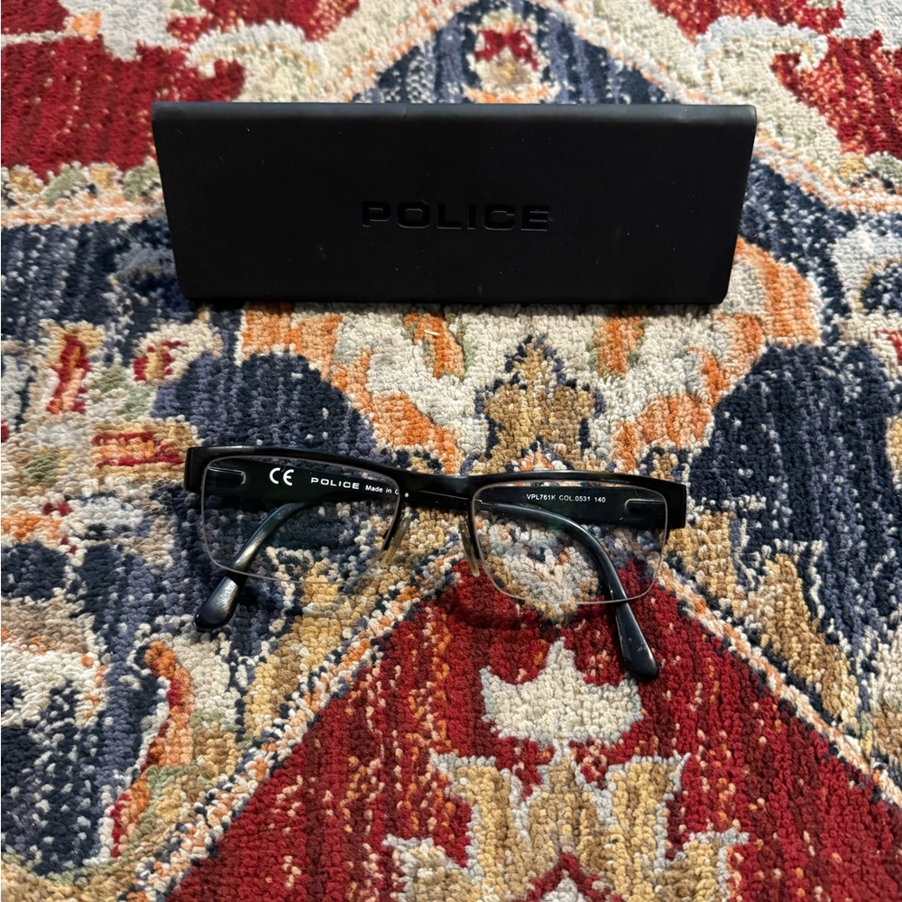 Police Eyewear Eyeglasses Prescription Tortoise Black Frames